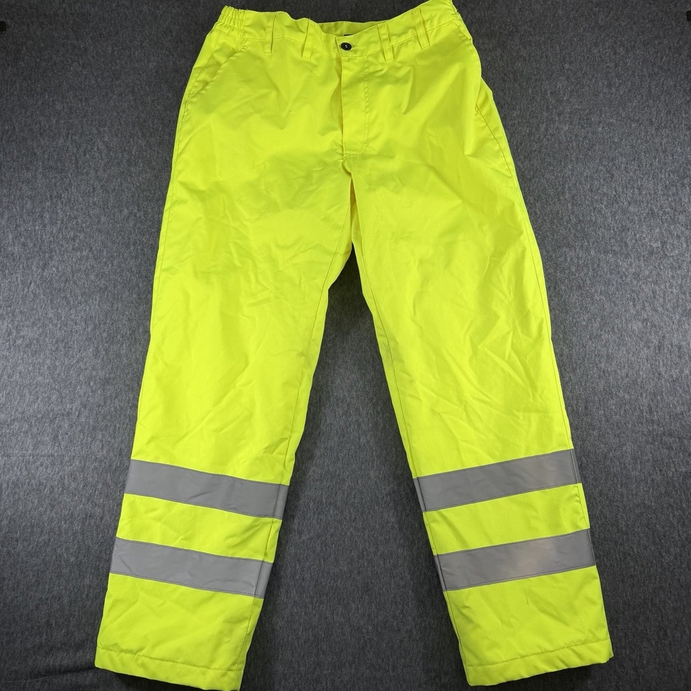 Hawke & Co safety work pants fluorescent yellow L Class 2 high visibility‎